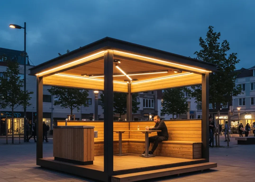 a smoking pavillion for people